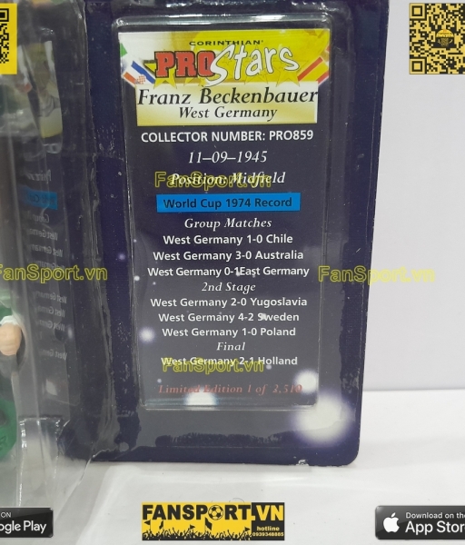 Tượng Franz Beckenbauer Germany 1974 away corinthian PRO859 prostars