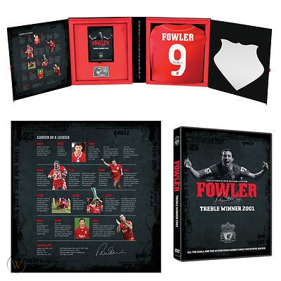 Box áo chữ ký Fowler 9 Liverpool 2000 2001 2002 home shirt jersey sign