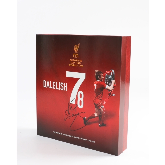 Box áo chữ ký Dalglish 7 signed Liverpool Champion League 1978 shirt