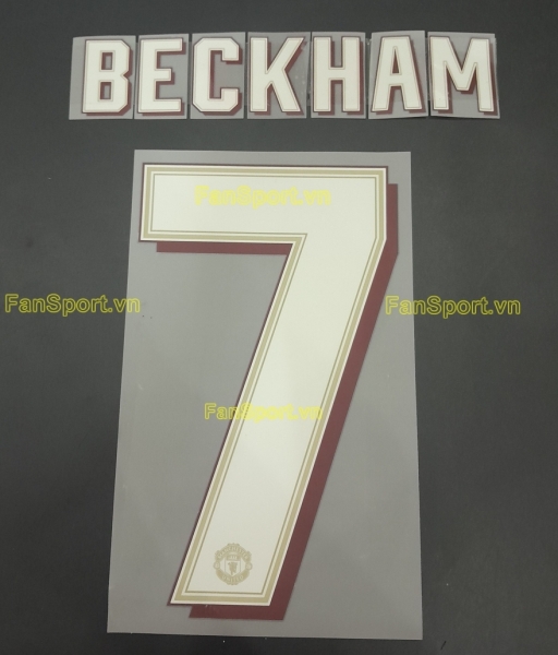 Nameset Beckham 7 Manchester United 2019 2020 home white official