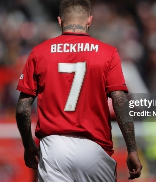 Nameset Beckham 7 Manchester United 2019 2020 home white official