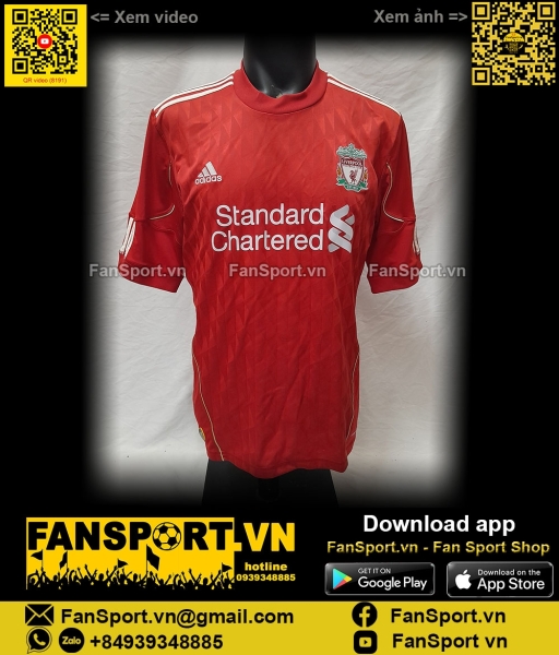Áo đấu Liverpool 2010 2011 2012 home shirt jersey red P96763 Adidas