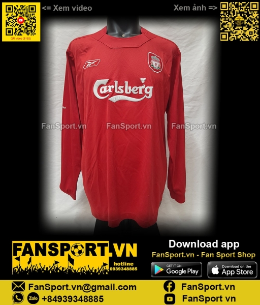 Áo đấu Liverpool 2004 2005 2006 home shirt jersey Reebok long slevess