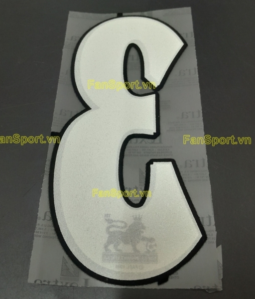 Số 3 Premier League 1997-2007 Official white trắng nameset