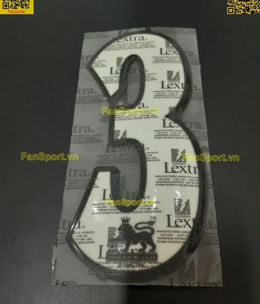 Số 3 Premier League 1997-2007 Official white trắng nameset