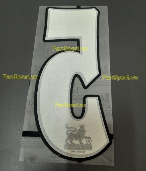 Số 5 Premier League 1997-2007 Official white trắng nameset