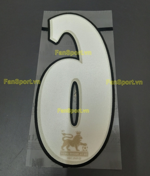 Số 6 Premier League 1997-2007 Official white trắng nameset