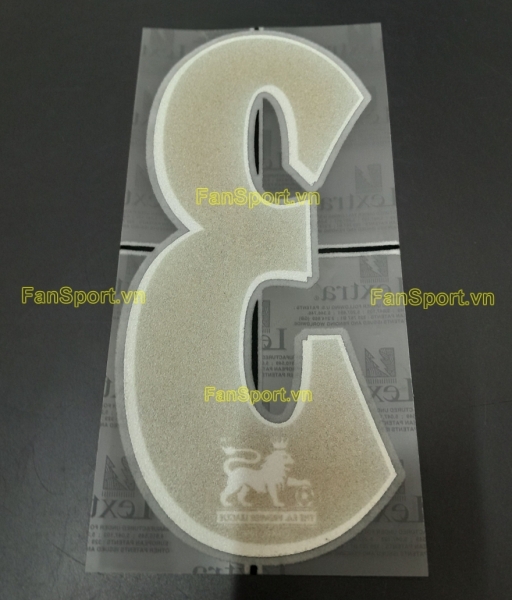Số 3 Premier League 1997-2007 Official black đen nameset Sporting ID