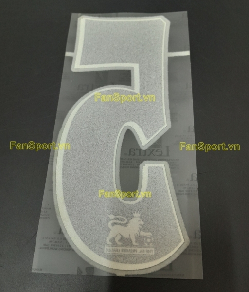 Số 5 Premier League 1997-2007 Official black đen nameset Sporting ID