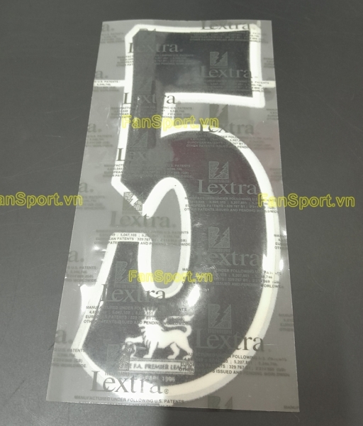 Số 5 Premier League 1997-2007 Official black đen nameset Sporting ID
