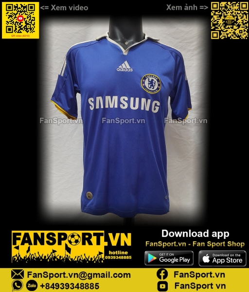 Áo đấu Chelsea 2008-2009 home shirt jersey blue 656126 Adidas XLB