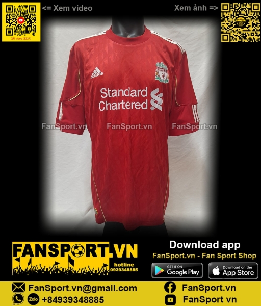 Áo đấu Liverpool 2010 2011 2012 home shirt jersey red P96763 Adidas