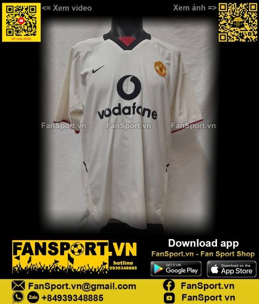 Áo đấu Manchester United 2002-2003 away shirt jersey white 184951 Nike
