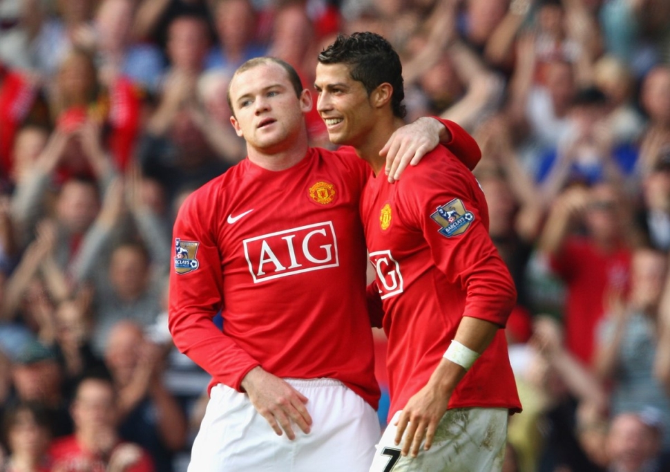 Tượng Ronaldo Rooney Manchester United 2007 2008 2009 figure FT Champs