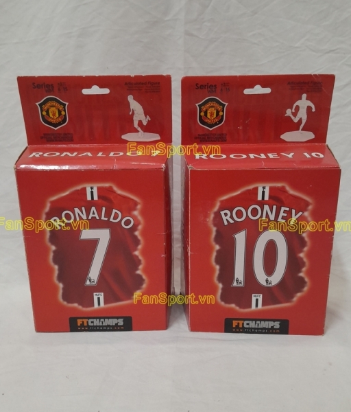 Tượng Ronaldo Rooney Manchester United 2007 2008 2009 figure FT Champs