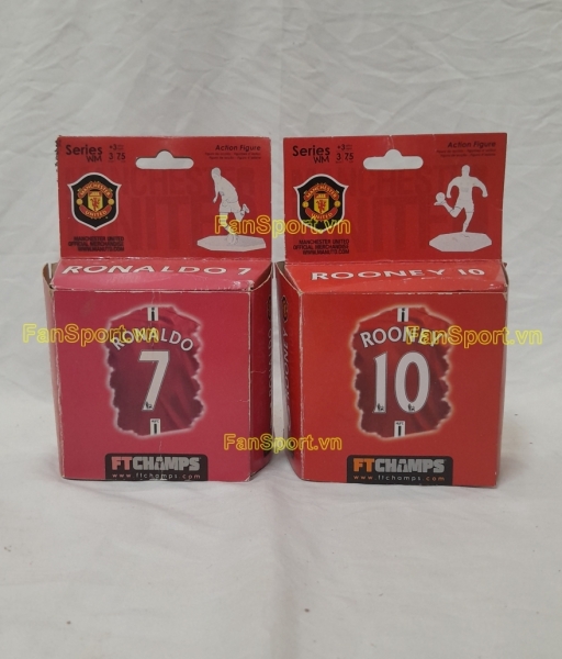 Tượng Ronaldo Rooney Manchester United 2007 2008 2009 figure FT Champs