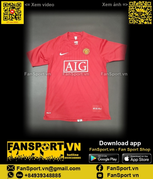 Áo Ronaldo Manchester United 2007 2008 2009 home shirt  jersey 237945