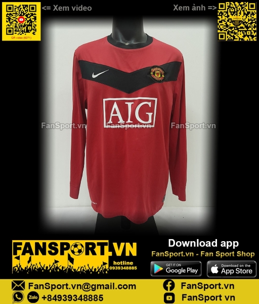 Áo Manchester United 2009-2010 home shirt jersey 355092 Nike dài tay