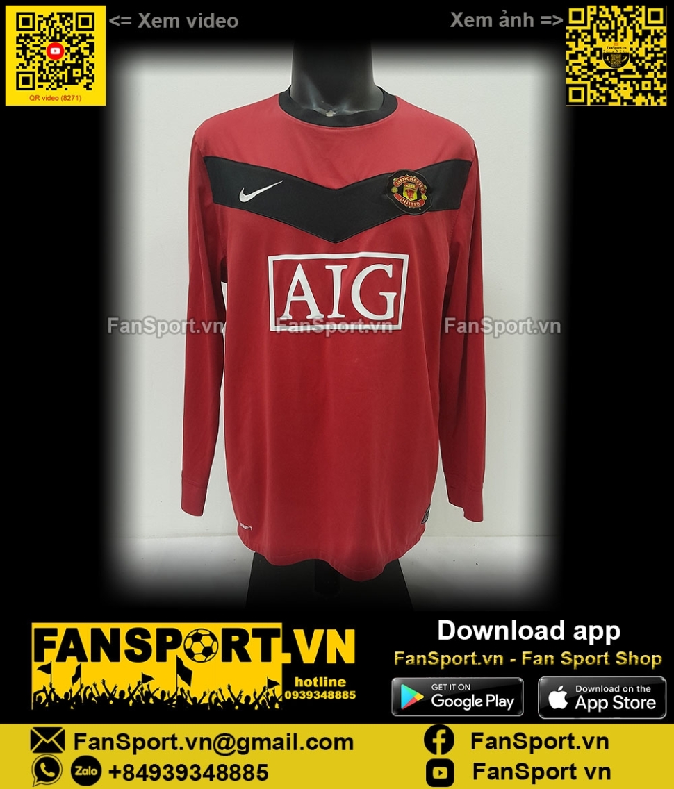 Áo Manchester United 2009-2010 home shirt jersey 355092 Nike dài tay