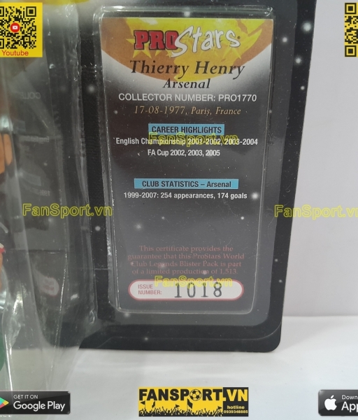 Tượng Thierry Henry 14 Arsenal 2002 2003 2004 home corinthian PRO1770