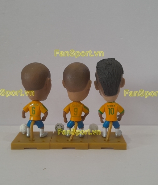 Set 3 tượng Carlos Ronaldo Neymar Brazil home yellow soccerwe plus