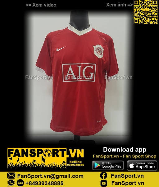 Áo đấu Manchester United 2006-2007 home shirt jersey red Nike