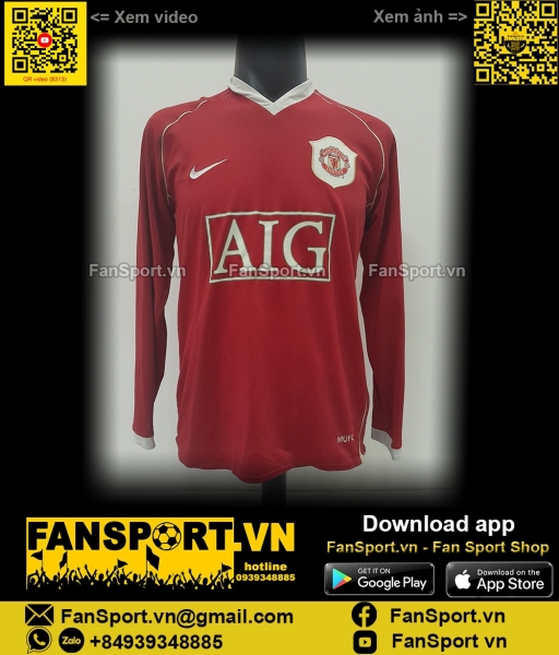 Áo Manchester United 2006 2007 home jersey 146815 Nike long slevess